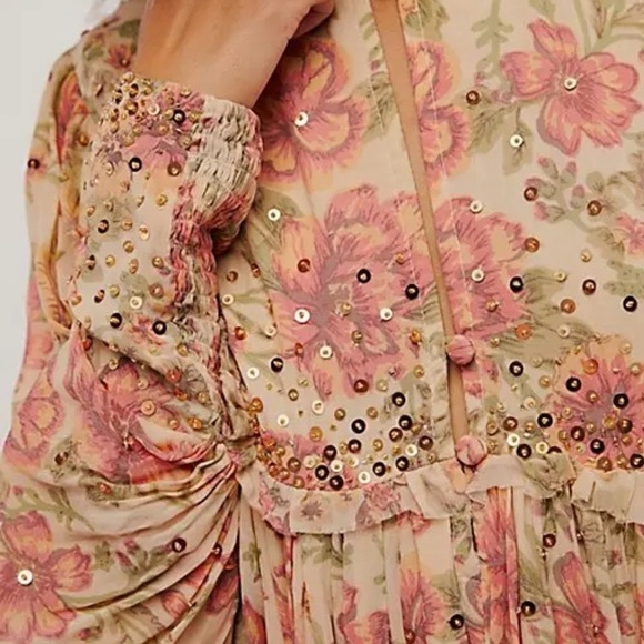 NWT Free People Bali Golden Sun Printed Mini Dress Size Small - Picture 3 of 11